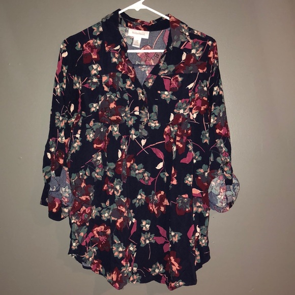 Motherhood Maternity Tops - Floral Motherhood Maternity Blouse
